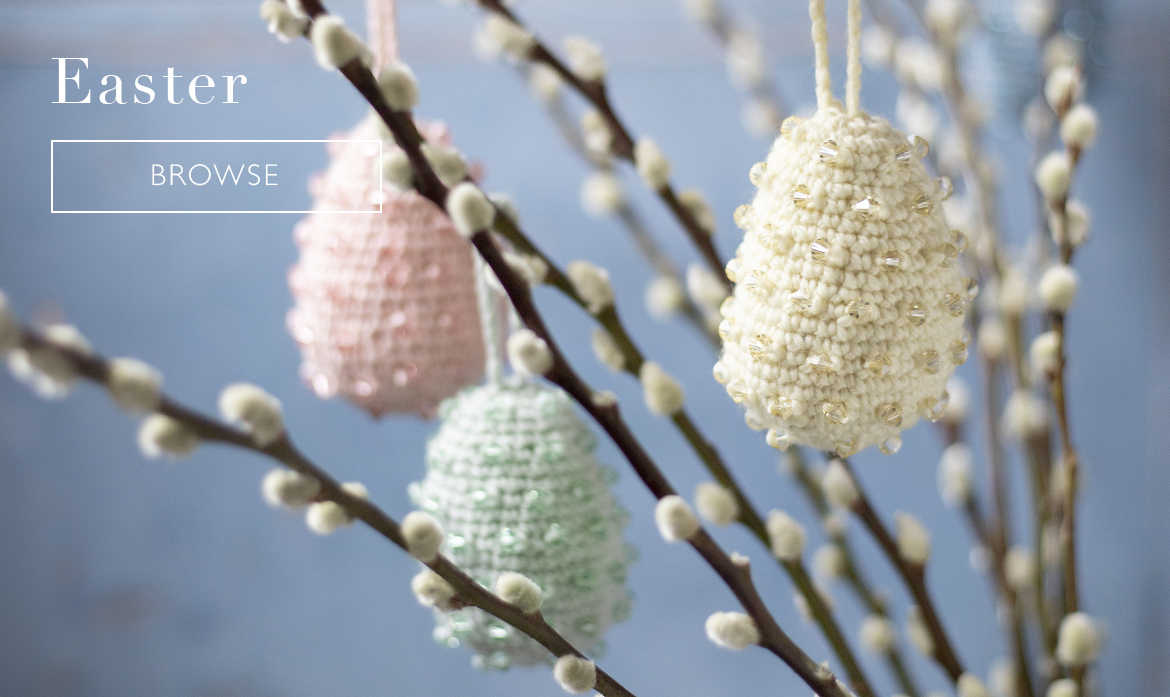 beaded easter egg hanging decoration spring crochet pattern